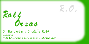 rolf orsos business card